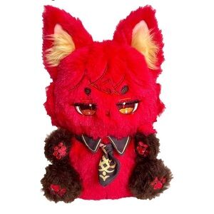 Lucmeow Plush Diluc Genshin Impact Soft Stuffed Red Cat